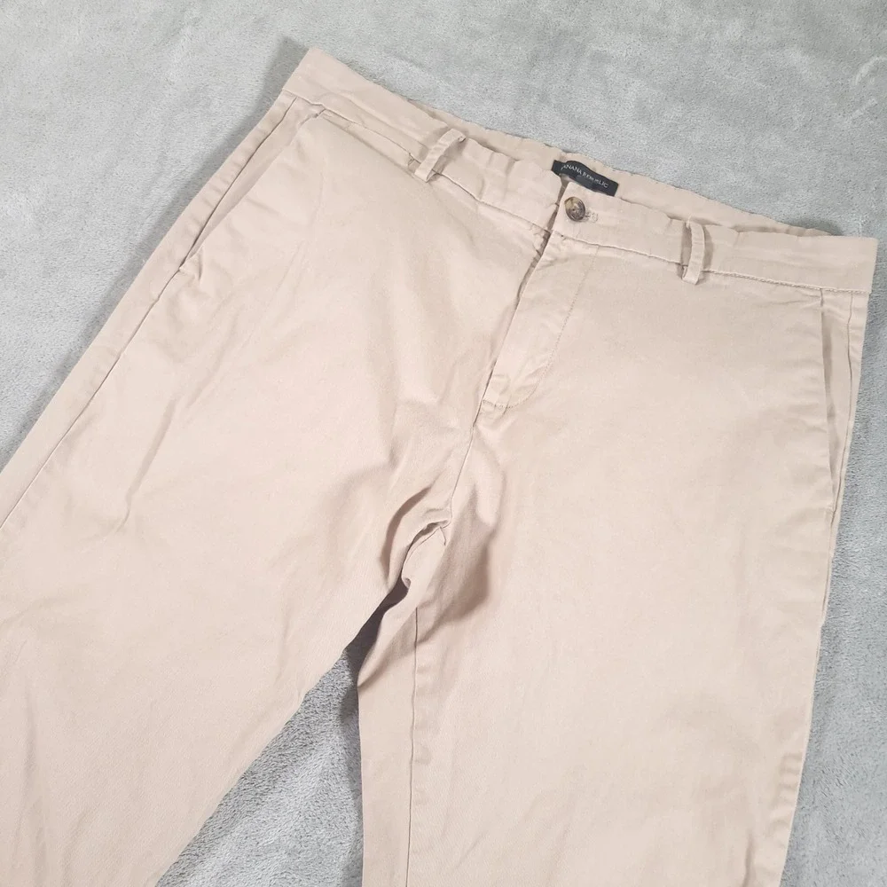 Banana Republic Chino Pants Mens 38x29 Khaki Stretch Trousers Business Casual
